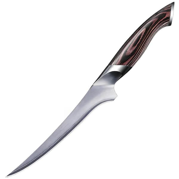 7 in. High Carbon Stainless Steel Fillet Knife with Super Sharp, Boning Knife for Fish, Meat, Poultry Cutting (1-Pack)