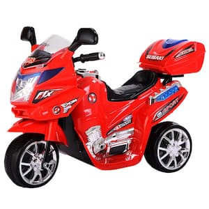 7 in. 6-Volt Battery Powered Motorcycle Electric Kids Ride On 3 Wheels Bicycle Red
