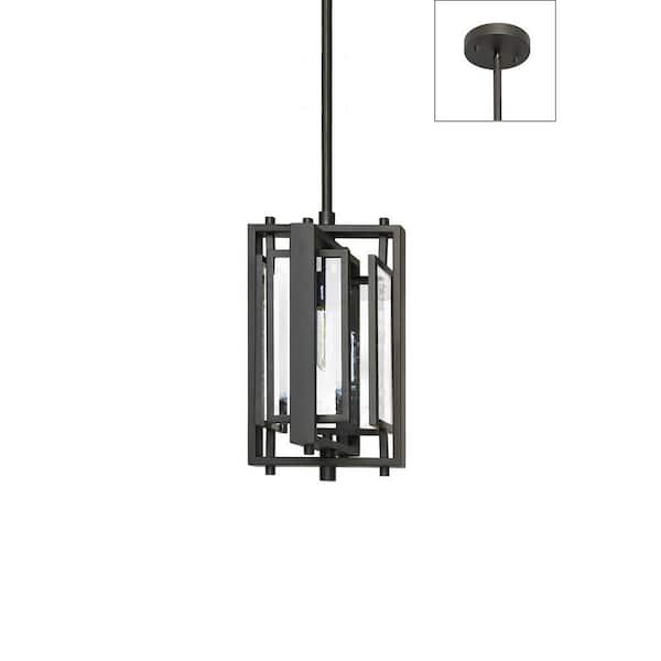 HomeGlam Parallel 16 in. 4-Lights ORB Metal Pendant Light with Clear Bubble Glass