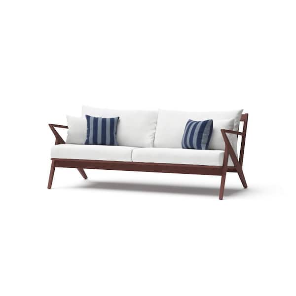 RST BRANDS Vaughn Wicker Outdoor Sofa with Sunbrella Centered Ink Cushions