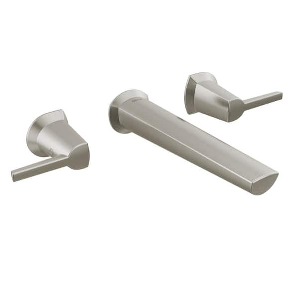 Delta Galeon 2-Handle Wall Mount Bathroom Faucet Trim Kit in Lumicoat Stainless (Valve Not Included)