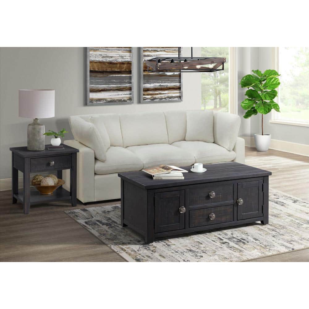 Transitional Espresso Rectangular Coffee Table with Lift-Top and Storage
