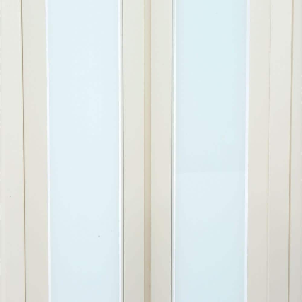 Metro Frosted White Turquoise Vinyl Folding Closet Door 36 x 80 in.