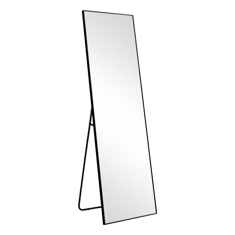 Black 21 in. W x 64 in. H Aluminum Alloy Thin Edged Rectangular Full-length