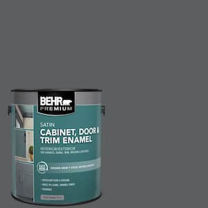 1 gal. #N500-6 Graphic Charcoal Satin Enamel Interior/Exterior Cabinet, Door & Trim Paint