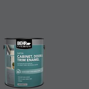 1 gal. #N500-6 Graphic Charcoal Satin Enamel Interior/Exterior Cabinet, Door & Trim Paint
