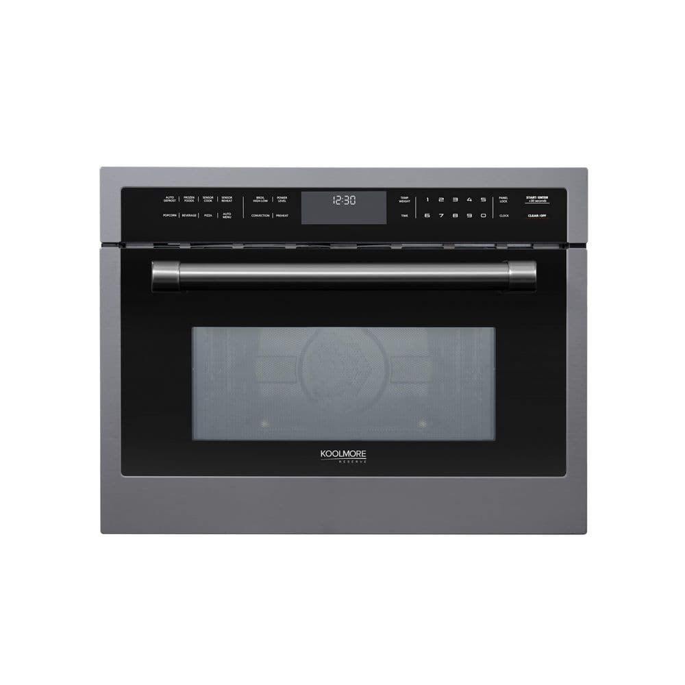 24 in. 1.6 cu. ft. Wall Oven and Microwave Combo Convection with Microwave, Speed and Sensor Cooking in Stainless Black.