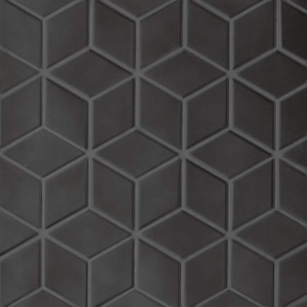 Le Cafe Black 2 in. x 3 in. Diamond Matte Porcelain Mosaic Tile (8.89 sq. ft./case) price history on PriceWatchPro