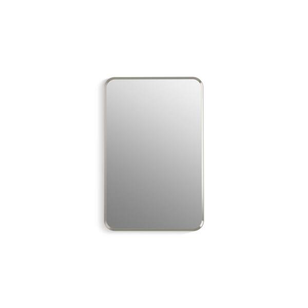 KOHLER Verdera 22-in x 34-in Surface/Recessed Mount Brushed Nickel Mirrored Medicine Cabinet