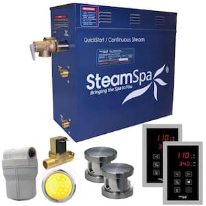 Royal 10.5kW QuickStart Steam Bath Generator Package with Built-In Auto Drain in Polished Brushed Nickel