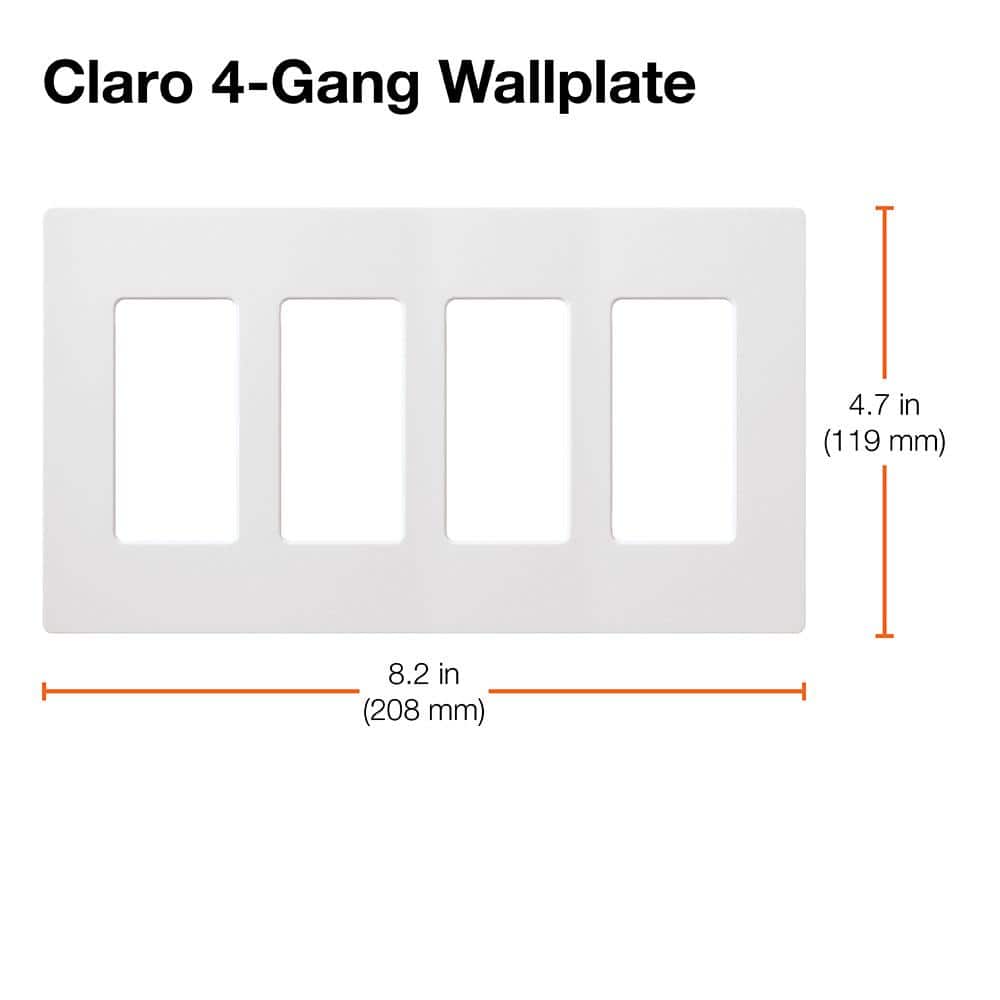 White Gloss 4-Gang Decorator Rocker Wall Plate