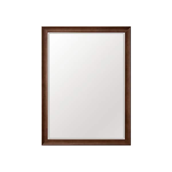 James Martin Vanities Glenbrooke 30 in. W x 40 in. H Rectangular Framed Wall Mount Bathroom Vanity Mirror in Mid-Century Walnut
