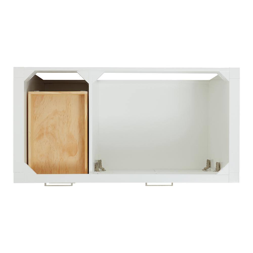 White Quartz Top Freestanding Single Vanity with Storage