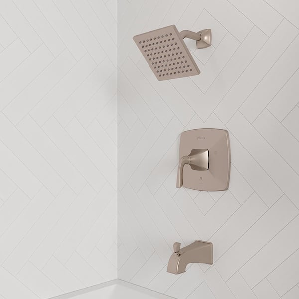Bronson 1-Handle Shower Faucet Trim Kit Brushed Nickel (Valve Not Included)