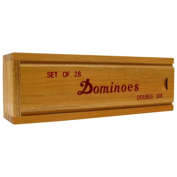 New Double Six Dominoes with Spinners in the Box with Slide Lid Ivory Dominos 