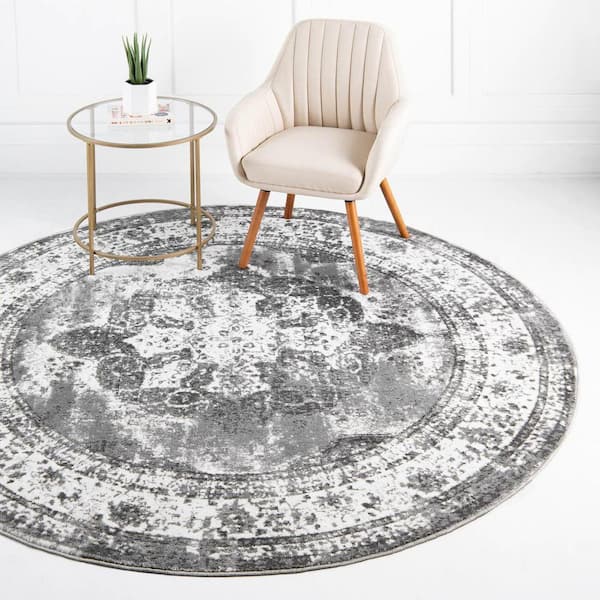 Sofia Salle Garnier Gray 10 ft. x 10 ft. Area Rug