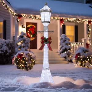 6 ft. 3D Post Light Outdoor Christmas Holiday Yard Decoration Cool White LED