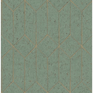 Hayden Green Concrete Trellis Textured Non-Pasted Non-Woven Wallpaper Sample