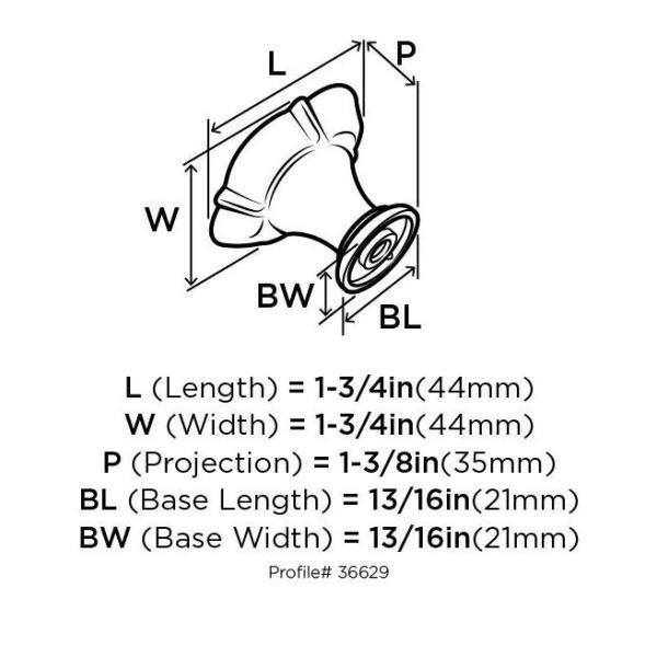 Satin Nickel Square Cabinet Knob with Mounting Hardware
