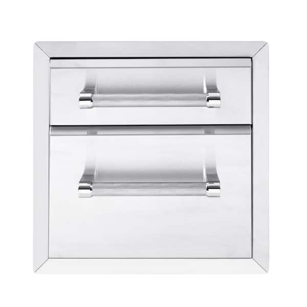 KitchenAid 18 in. Outdoor Kitchen Built-In Grill Cabinet 2 Drawer ...