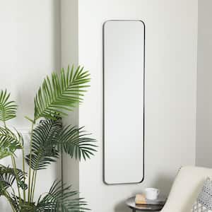 48 in. x 12 in. Rectangle Framed Black Wall Mirror with Thin Frame