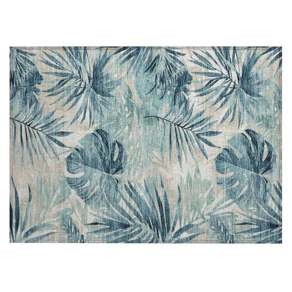 Chantille Machine Washable Indoor/Outdoor Abstract ACN1886 Teal 2 ft. x 3 ft. Accent Rug