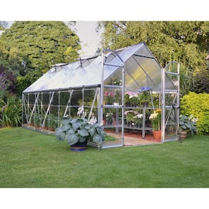 Balance 8 ft. x 16 ft. Hybrid Silver/Clear DIY Greenhouse Kit with Accessory Combo Pack