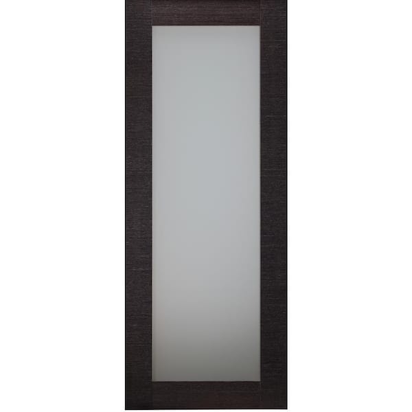 Belldinni Avanti207 17,75 in.x79,375 in.No Bore Full Lite Frosted Glass Black Apricot FinishedWood Composite Interior Door Slab