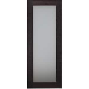 Avanti207 27,75 in.x79,375 in.No Bore Full Lite Frosted Glass Black Apricot FinishedWood Composite Interior Door Slab