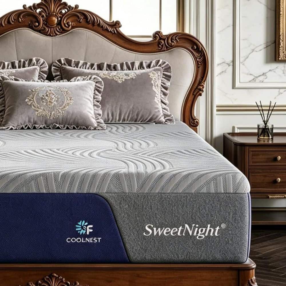 Sweetnight Coolnest King Medium Memory Foam 14 in. Mattress Bed-in