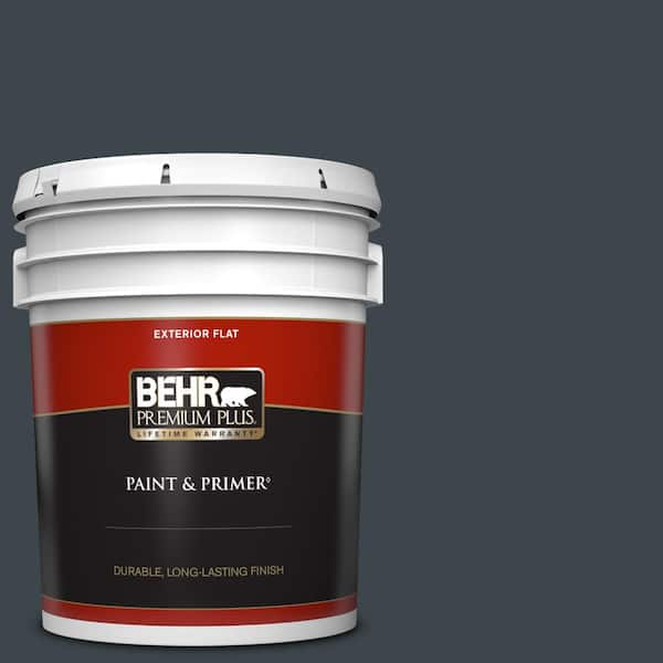 BEHR PREMIUM PLUS 5 gal. #740F-7 Night Shade Flat Exterior Paint & Primer