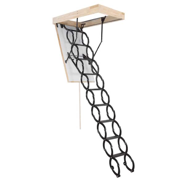 COMP 8 ft. 9.5 ft. 24.25 in. x 40 in. Insulated Steel Scissor Attic Ladder, 352 lbs. Load Capacity