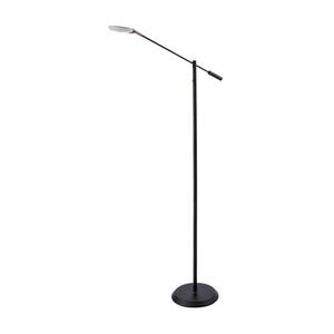 IGGY 59.1 in. Black Dimmable Swing Arm Floor Lamp with Black Plastic Shade