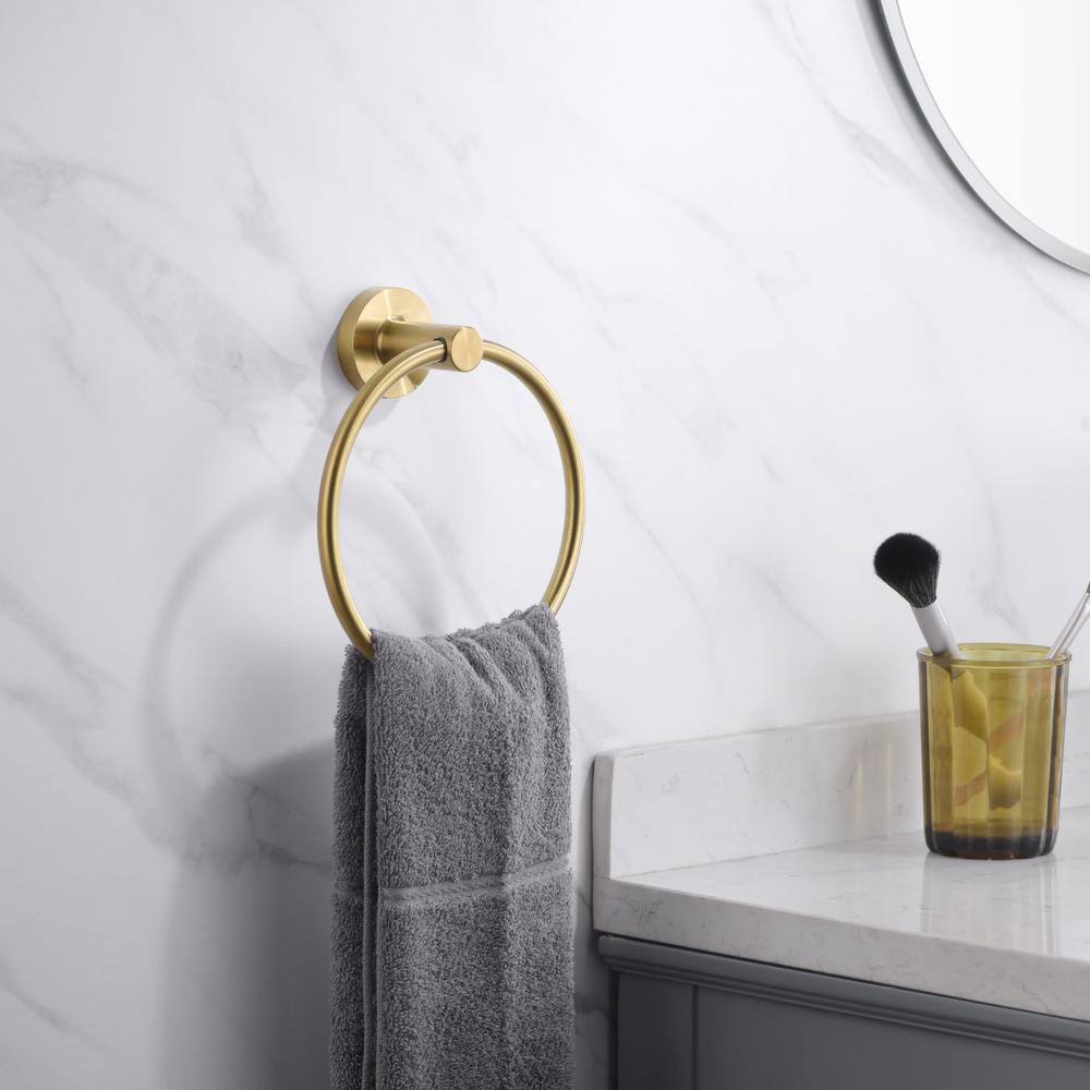 Brushed Gold 4-Piece Modern Bathroom Hardware Set