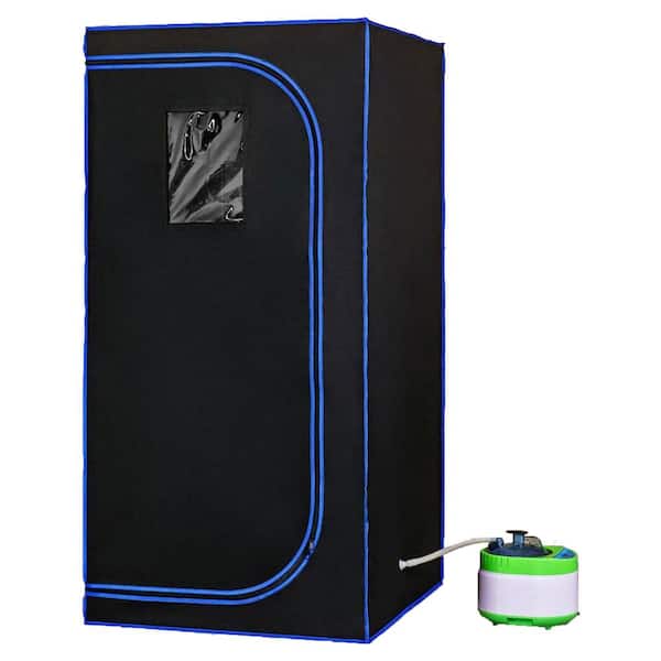 SereneLife 1-Person Indoor Portable Full Size Home Spa Steam Sauna with Remote, Black