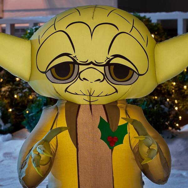 Star Wars 3 ft. Inflatable Yoda with Holly Berry 118736 - The Home