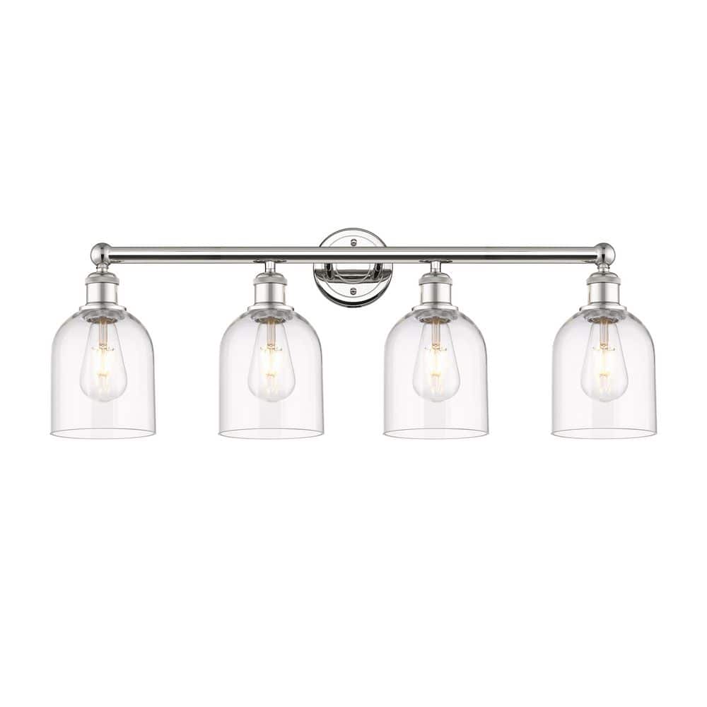 Bella 32.5 in. 4-Light Polished Nickel Vanity Light with Glass Shade price history on PriceWatchPro