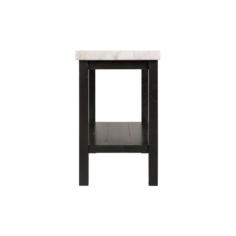 Evie Contemporary Black and White Marble-Top Console Table with Storage