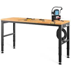 Workbench Adjustable Height, 48in.L X 20in.W X 38.1in.H Garage Table with 28.3in.-38.1in. Heights & 2000 lb. Capacity