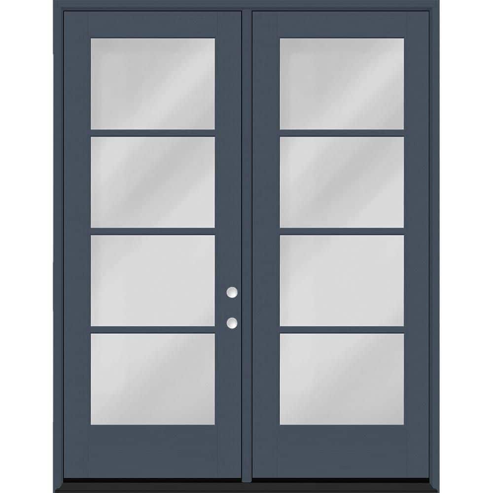 Legacy 64 in.x 96 in. Icon 4L Modern Clear Glass Dark Denim LHIS Fiberglass Double Prehung Front Door w/ 6-9/16 in. Jamb price history on PriceWatchPro