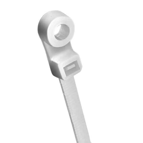 Unbranded 8 in. Mountable 75 lbs. Tensile Strength UL 21 Rated Cable Zip Ties Natural (White) (1000-Pack)