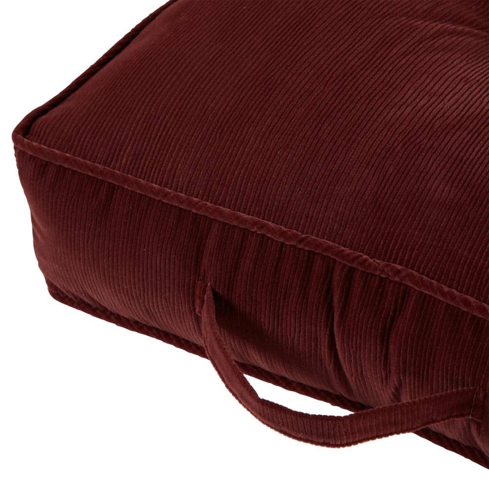 Omaha Merlot Microfiber 21" Square Plush Floor Pillow