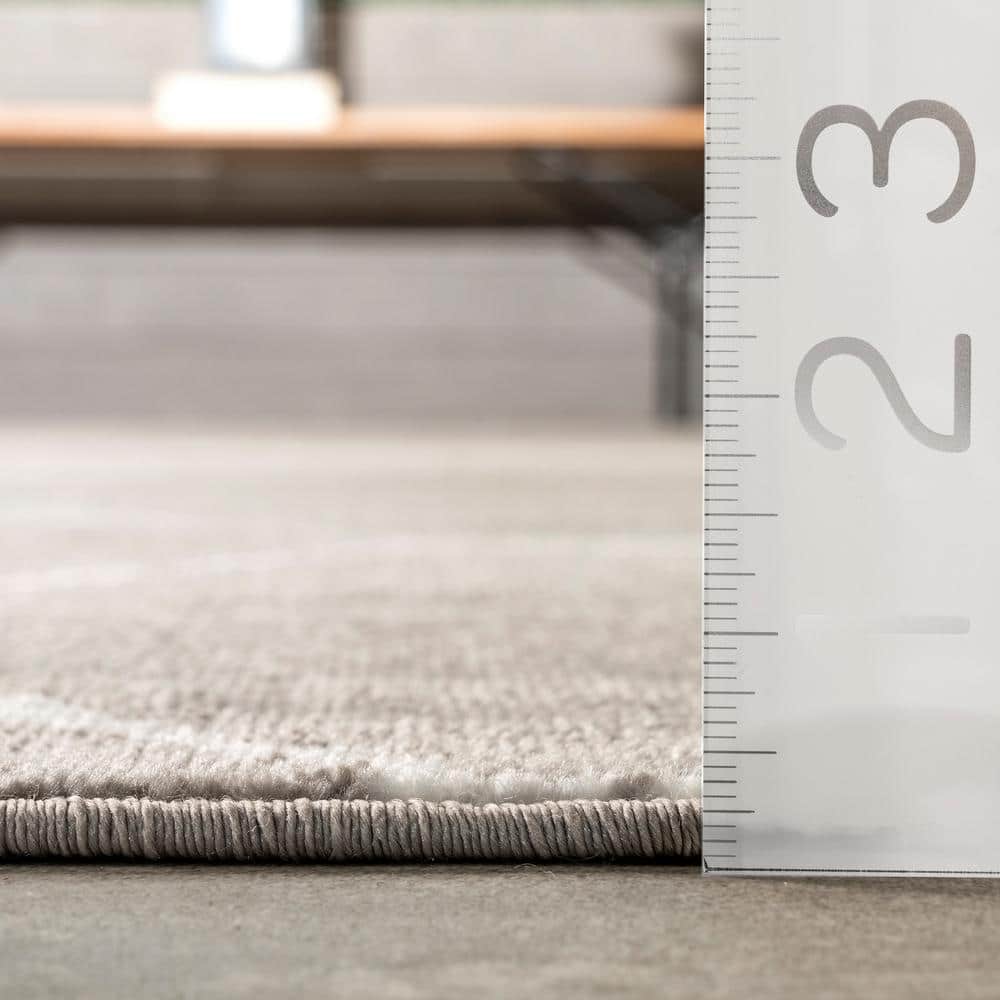 Gray Geometric Honeycomb Synthetic 4' x 6' Rectangular Area Rug