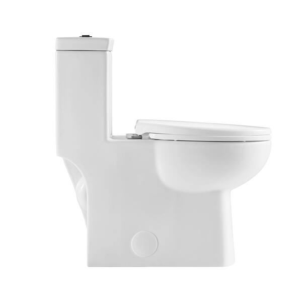 Vanityfus 1 Piece 1 1 1 6 Gpf Dual Flush Elongated Toilet In White With Soft Closing Seat Included Vf Mh Tl002 656 The Home Depot