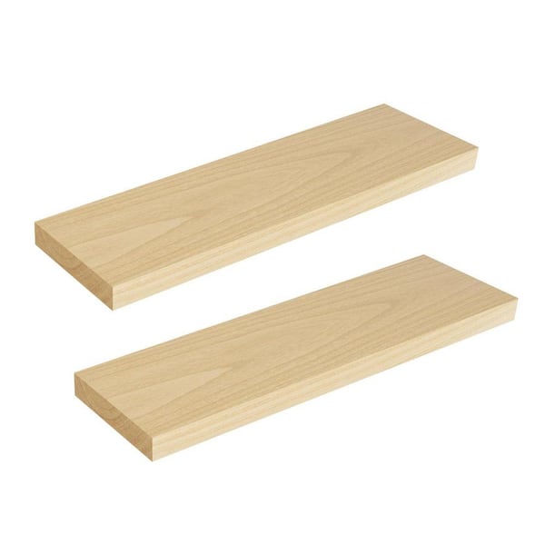 48 in. W x 9.3 in. D Oak Floating Shelves Invisible Bracket