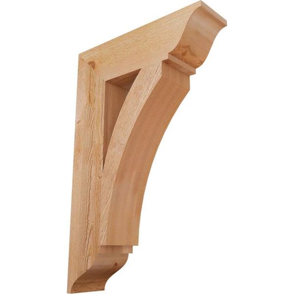 Ekena Millwork 6 in. x 34 in. x 22 in. Western Red Cedar Thorton Traditional Rough Sawn Bracket