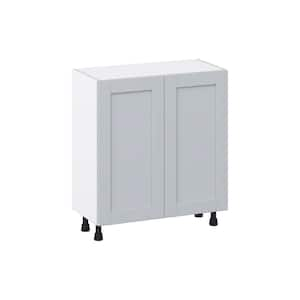 Cumberland Light Gray Shaker Assembled Shallow Base Kitchen Cabinet with Door (30 in. W x 34.5 in. H x 14 in. D)