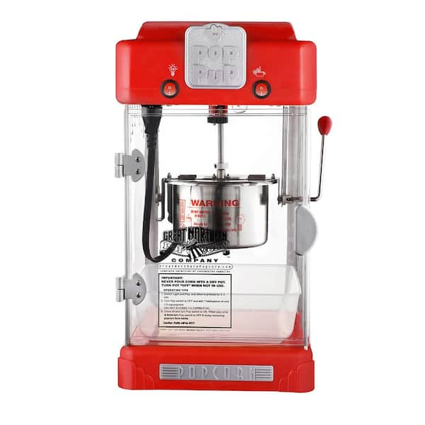 GREAT NORTHERN 300-Watt 2.5 oz. Red Pop Pup Popcorn Machine with 10-Watt  Warming Light 83-DT6031 - The Home Depot