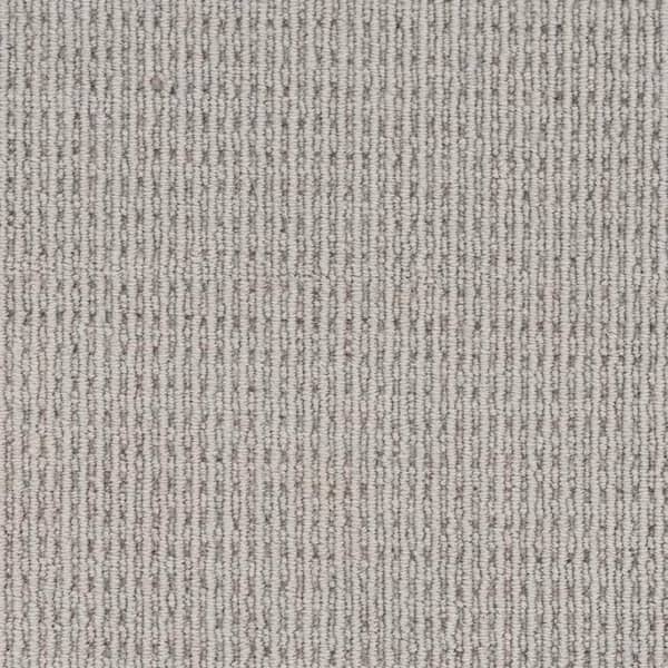 Natural Harmony Terrain - Stone - Gray 13.2 ft. 34 oz. Wool Loop Installed Carpet