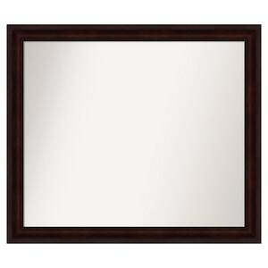 Coffee Bean Brown 43.25 in. x 37.25 in. Custom Non-Beveled Satin Recycled Polystyrene Framed Vanity Wall Mirror